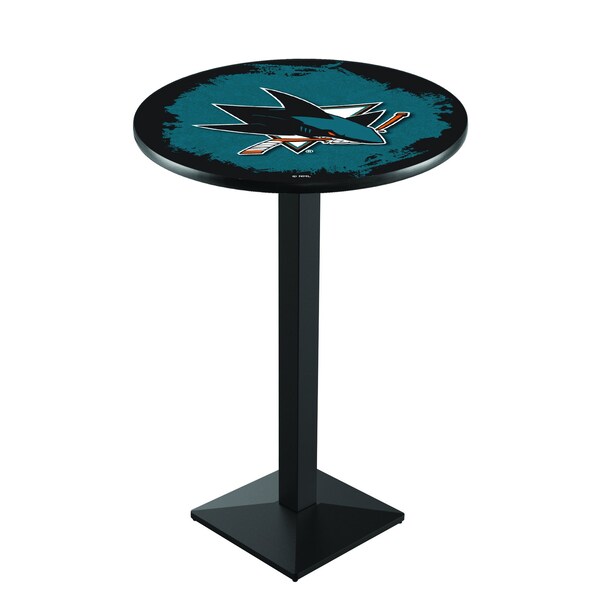 42" Blk Wrinkle San Jose Sharks Pub Table